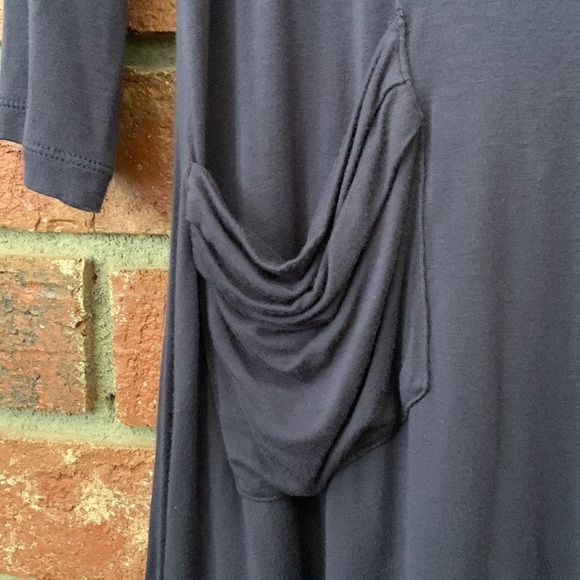 LOGO Lori Goldstein Navy Blue Tunic Top - Picture 5 of 6